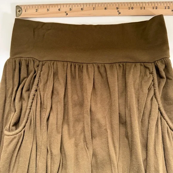 Garnet Hill Favorite Maxi Knit Skirt Sandalwood Brown Pockets Size Medium Petite - Picture 5 of 10